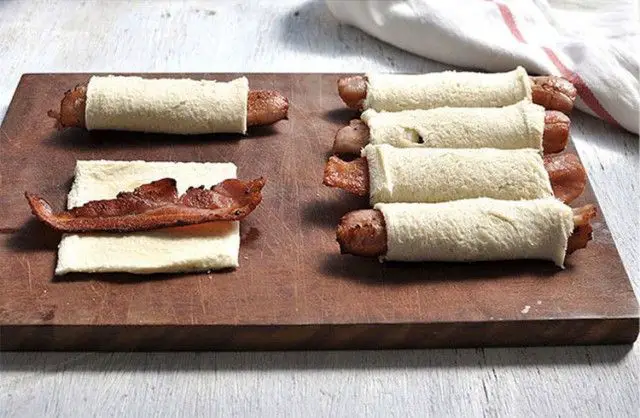 Entradas de bacon con pan rollos de bacon y pan 5 - Entradas de bacon con pan