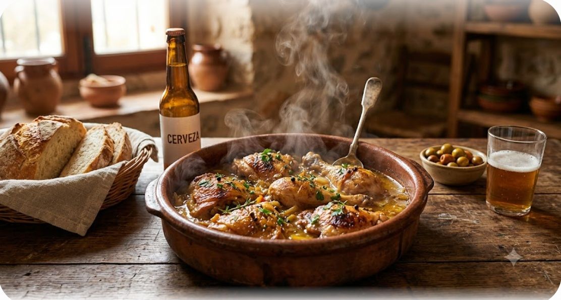 Pollo a la cerveza