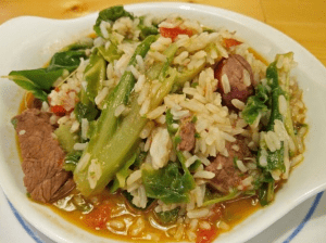 arroz con carne y verduras