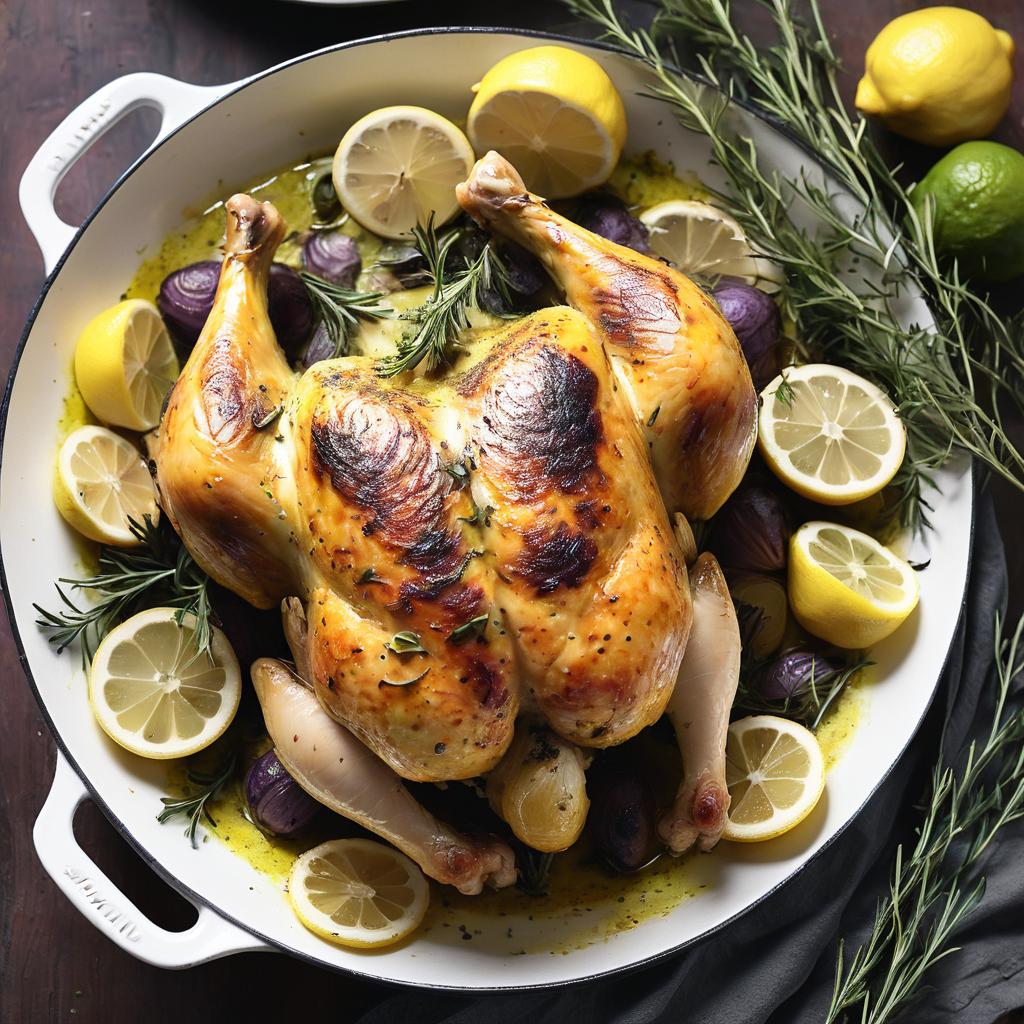 Pollo al horno con hierbas y limón