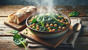garbanzos con acelgas en plato