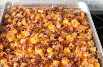 Receta de patatas foster con bacon y queso